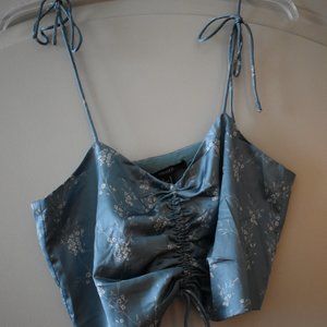 Forever 21- Light Blue Satin Crop Top- Size S